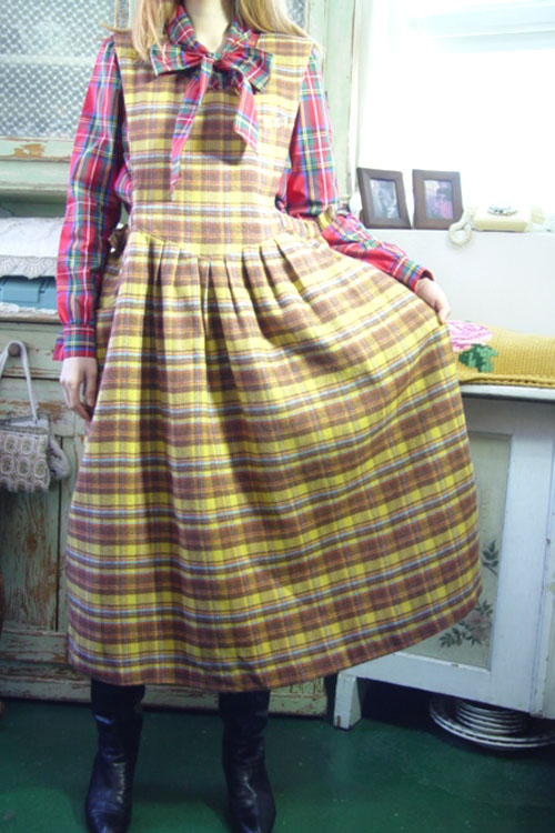 vintage  check  paradise   dress